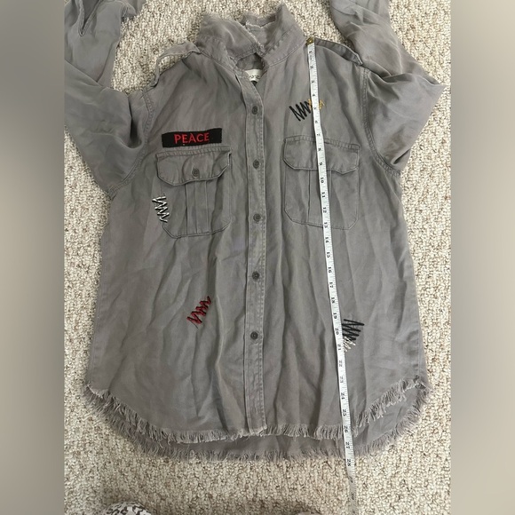 Vintage Havana Gray Lightweight Military Shirt Jacket size S - Picture 9 of 10